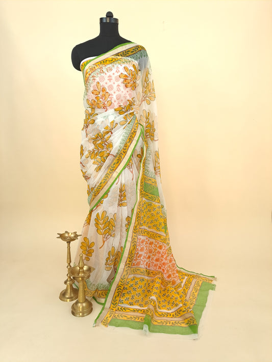 Kota-doria sari with zari border