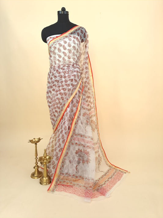 Kota-doria sari with zari border