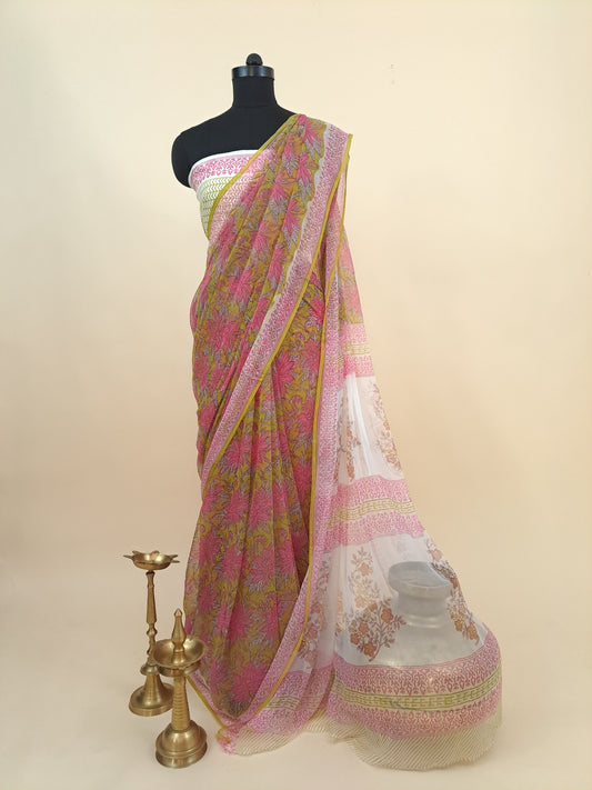 Semi-chiffon sari