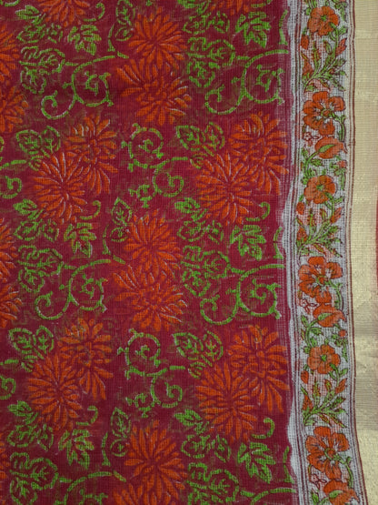 Kota-doria sari with zari border