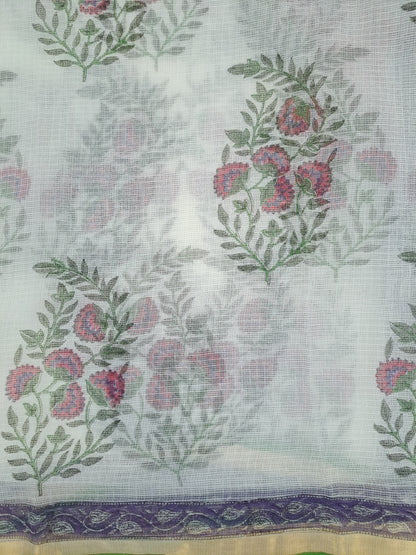 Kota-doria sari with zari border